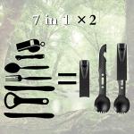 Stainless Steel Camping Spork Set with Whistle