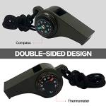 2 Pack Survival Whistle with Compass and Thermometer