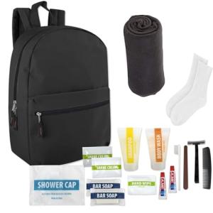 Winter Survival Backpack Kits with Hygiene Supplies