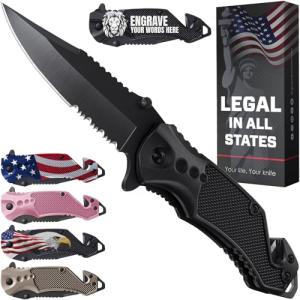 Compact Legal Pocket Knife with Serrated Blade