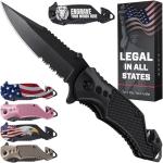 Compact Legal Pocket Knife with Serrated Blade