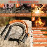 4" Ferro Rod Fire Starter Kit with Paracord