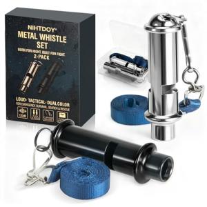 Nihtdoy Dual 120dB Emergency Whistles - 2 Pack