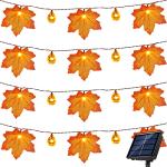 50ft Solar Pumpkin Maple Leaf String Lights