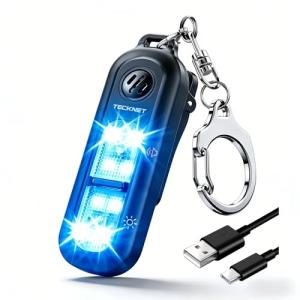 TECKNET 135dB Personal Safety Alarm with Strobe Light