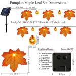 50ft Solar Pumpkin Maple Leaf String Lights