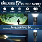TrixHub Rechargeable LED Flashlights - 2 Pack