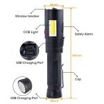 Rechargeable Self Defense Flashlight with Alarms