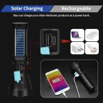 VOETIR Solar Flashlight, 1500 Lumens - 2 Pack