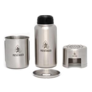 Pathfinder 32oz Stainless Steel Water Bottle & Stove Set