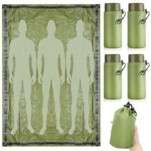 Hahafelt 4 Pack Waterproof Emergency Survival Blankets