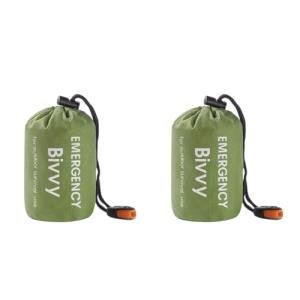 2 Pack Portable Emergency Sleeping Bags with Compass