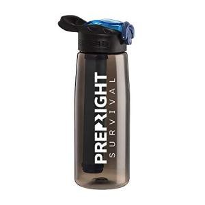 4-Stage Water Filter Bottle with Built-In Compass