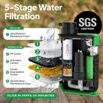 Greeshow Electric Water Filter with Solar Charger