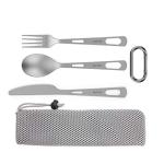 Titanium Camping Cutlery Set with Carrying Bag