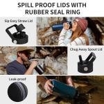 Insulated 40oz Water Bottle with Paracord Handle