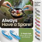 Orblue 4-in-1 Camping Utensil Set, 2-Pack