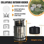 Bestargot Portable Smokeless Camping Wood Stove