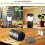 Lichamp 4-Pack Solar USB Rechargeable Camping Lanterns