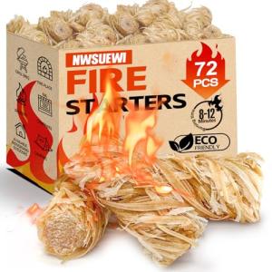 72PCS Waterproof Fire Starters for Camping & BBQ