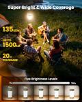 Glocusent 135 LED Camping Lantern - Rechargeable & Bright