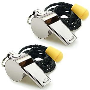 Stainless Steel Sports Whistles - 2 Pack