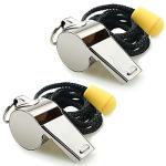Stainless Steel Sports Whistles - 2 Pack
