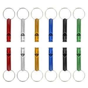 12 Pack Aluminum Emergency Whistles with Keychain