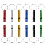 12 Pack Aluminum Emergency Whistles with Keychain
