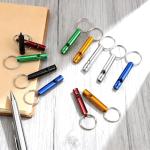 12 Pack Aluminum Emergency Whistles with Keychain