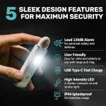 Personal Alarm Keychain with LED Light and Siren