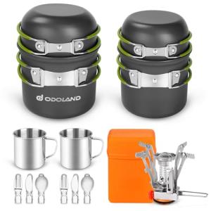 Odoland 16-Piece Lightweight Camping Cookware Set