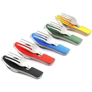 5 Pack Portable Stainless Steel Camping Utensils
