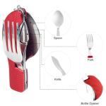 5 Pack Portable Stainless Steel Camping Utensils
