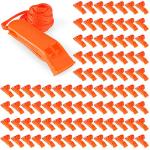 100 Emergency Whistles with Lanyards for Outdoor Safety