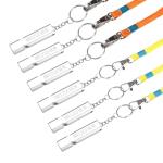 Aluminum Survival Whistle Kit with Lanyards - 6 Pack
