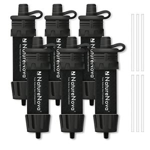 NatureNova Mini Portable Water Filter Straw - 6 Pack