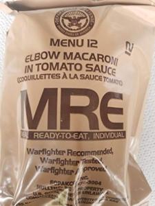 Military MRE Meals Ready to Eat - Elbow Macaroni