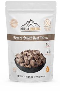 Mountain Essentials Freeze-Dried Diced Beef, Ready-to-Eat