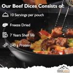 Mountain Essentials Freeze-Dried Diced Beef, Ready-to-Eat