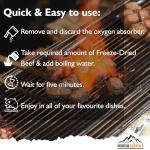 Mountain Essentials Freeze-Dried Diced Beef, Ready-to-Eat