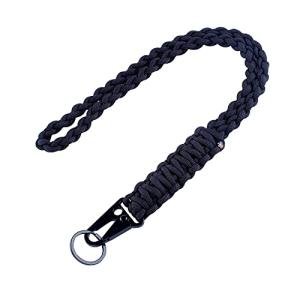 Durable 550 Paracord Neck Lanyard Keychain Black