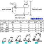 Reedny Stainless Steel D Shape Shackles (8 Pcs)