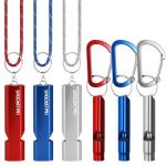 Emergency Whistle Set with Lanyards and Carabiners