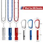 Emergency Whistle Set with Lanyards and Carabiners