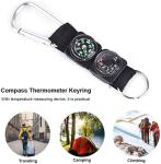 Multifunctional Carabiner Keychain with Compass and Thermometer