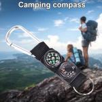 Multifunctional Carabiner Keychain with Compass and Thermometer