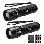 Bright Waterproof LED Flashlights - 2 Pack