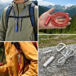 Emergency Whistle Set with Lanyards and Carabiners