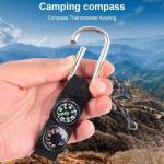 Multifunctional Carabiner Keychain with Compass and Thermometer
